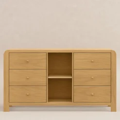 TipToe 6-Drawer Extra Wide Assembled Dresser with Cubbies (62
