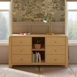 TipToe 6-Drawer Extra Wide Assembled Dresser with Cubbies (62