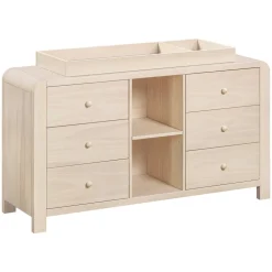 TipToe 6-Drawer Extra Wide Assembled Dresser with Cubbies (62
