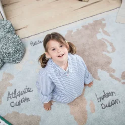 Vintage Map Washable Rug