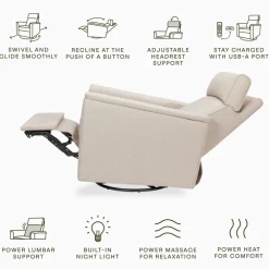 Willa Deluxe Power Recliner & Swivel Glider with Heat and Massage