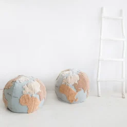 World Map Round Pouffe