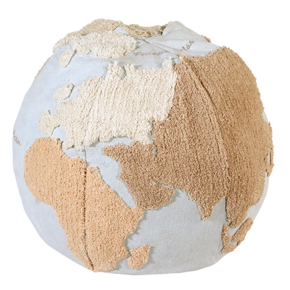 World Map Round Pouffe