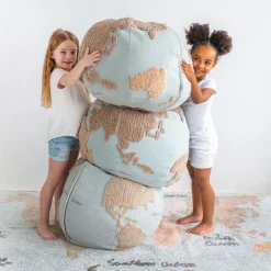 World Map Round Pouffe