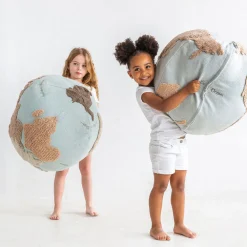 World Map Round Pouffe