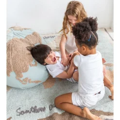 World Map Round Pouffe
