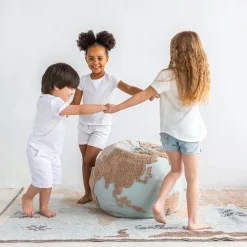 World Map Round Pouffe