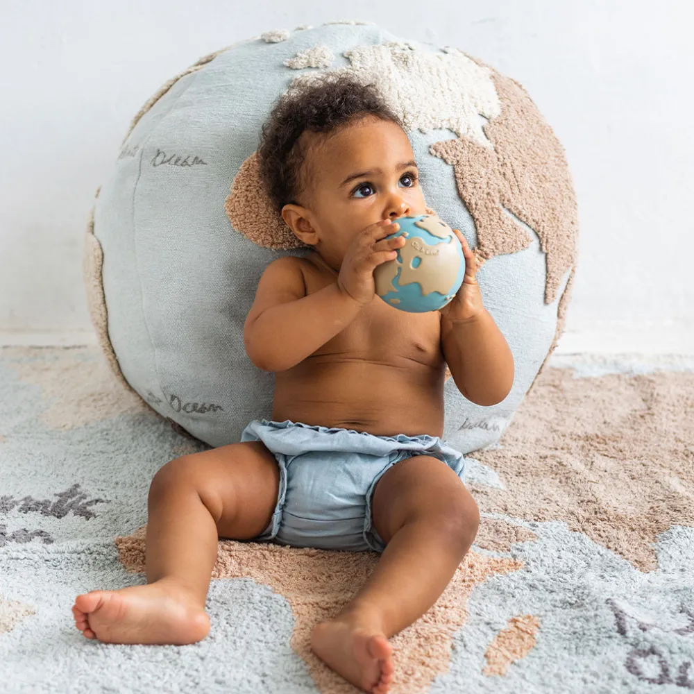 World Map Round Pouffe