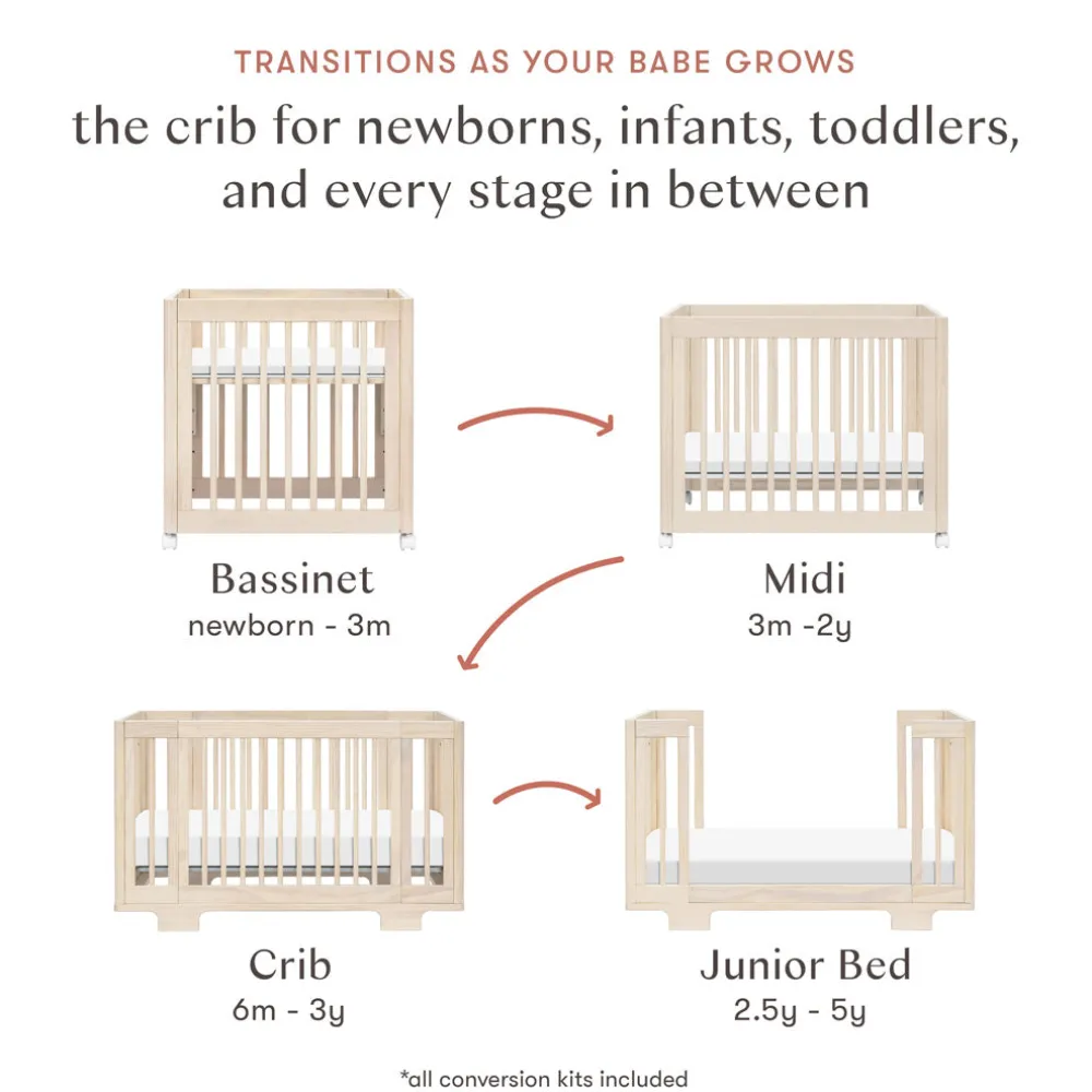 Yuzu 8-In-1 Convertible Crib With All Stages Conversion Kits
