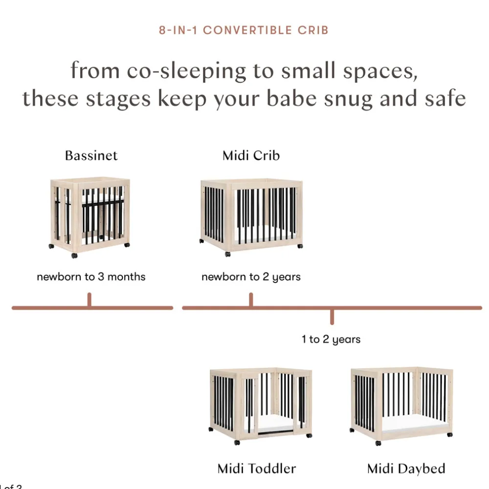 Yuzu 8-In-1 Convertible Crib With All Stages Conversion Kits