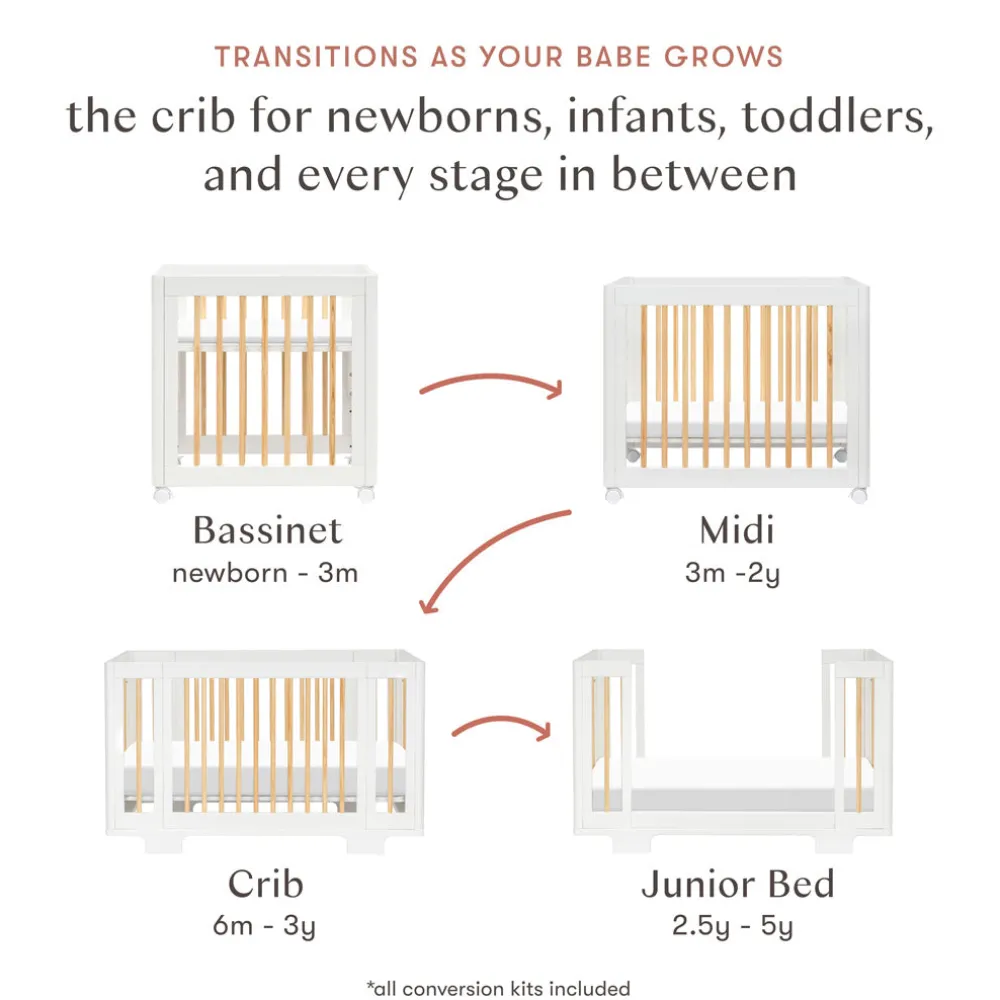 Yuzu 8-In-1 Convertible Crib With All Stages Conversion Kits