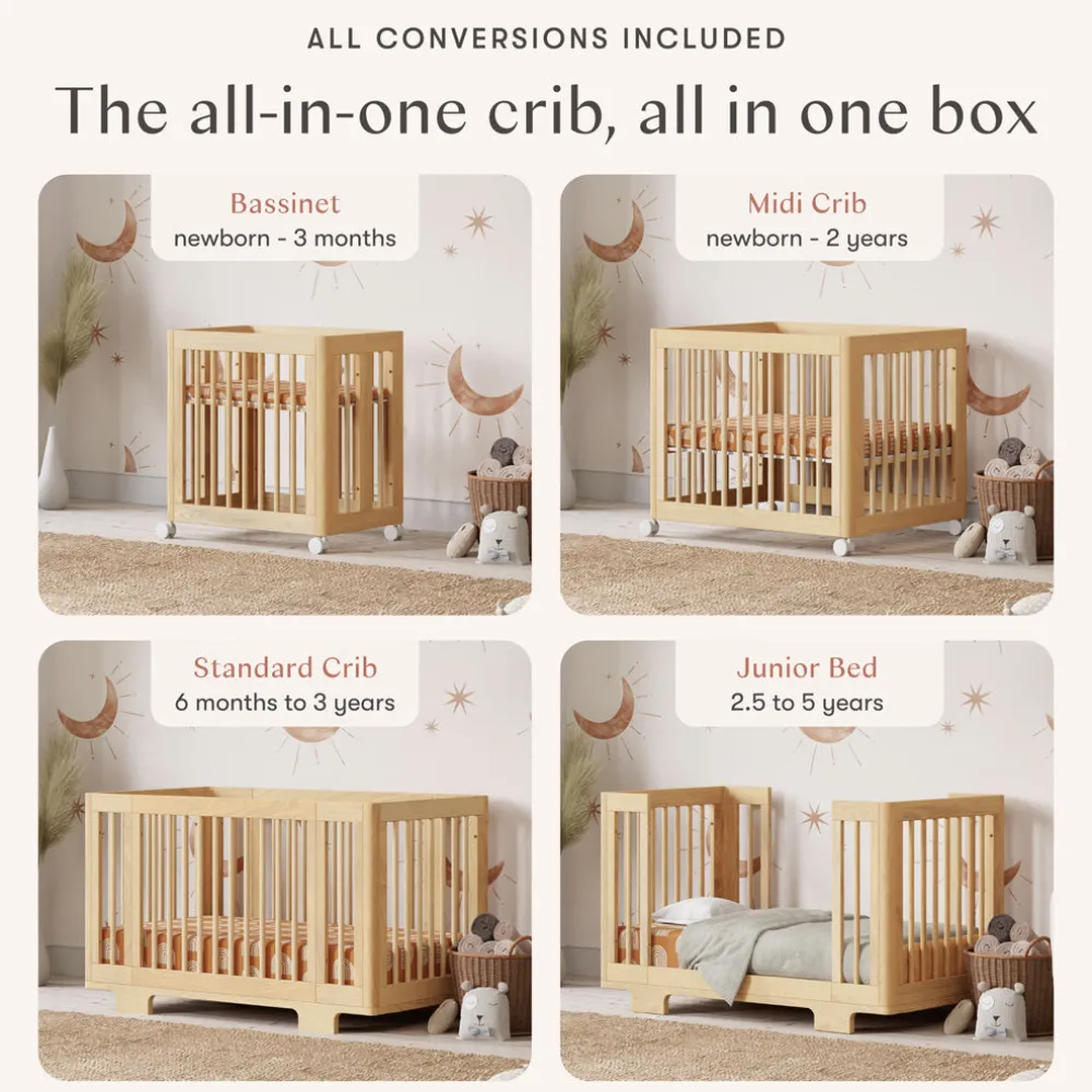 Yuzu 8-In-1 Convertible Crib With All Stages Conversion Kits